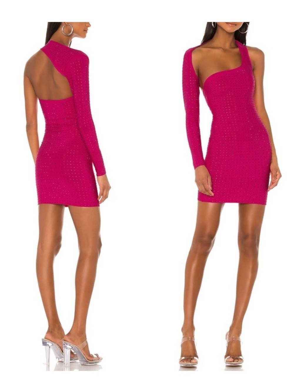 superdown pink jeweled one sleeve mini XS